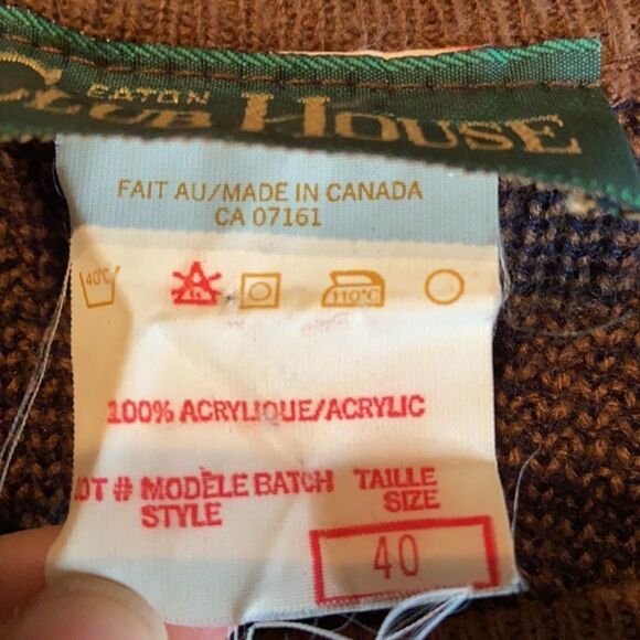 Vintage boxy knit top. Brown black - Picture 11 of 12